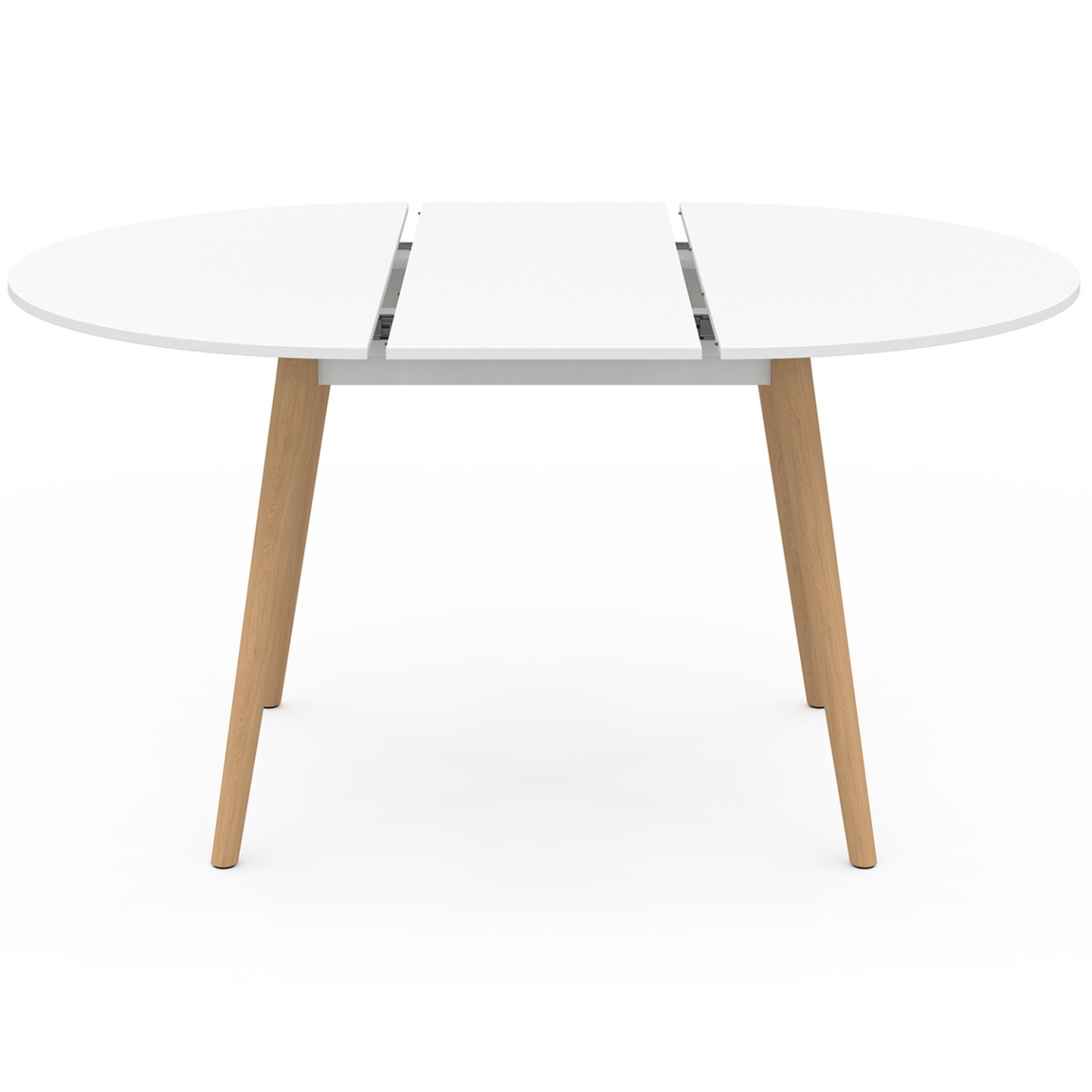 Tavolo Da Pranzo Rotondo ANGELA 80 Cm | Bianco Con Gambe In Legno | Per 4 Persone, Stile Scandinavo