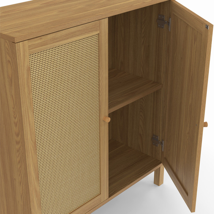 Credenza vintage a 2 ante, 70 cm effetto canna - HANAE | ID Market