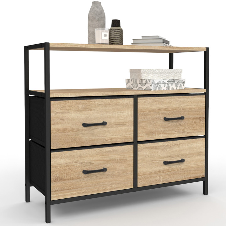 Cassettiera in tessuto a 4 cassetti, contenitore industriale - UTAH | ID Market