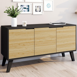 Credenza bassa scandinava, nera 113 cm - FINN | Zen Cart! IDMarket
