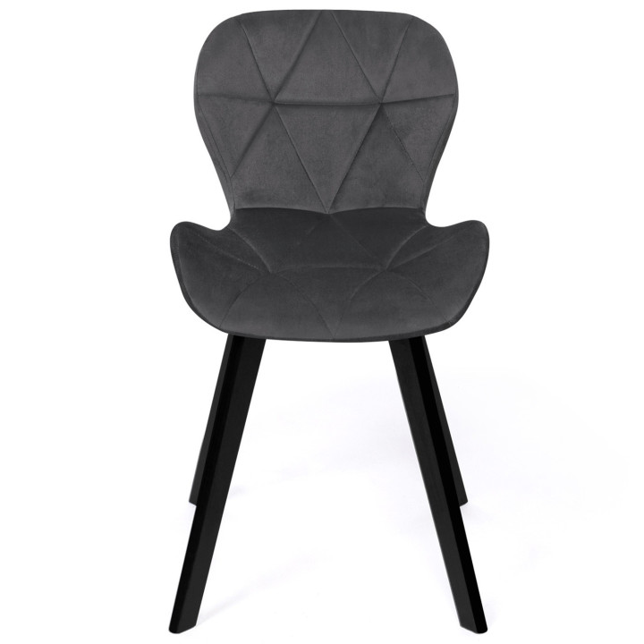 Set di 4 sedie in velluto pastello blu, grigio, rosa - ROBINE | ID Market