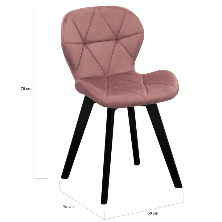 Set di 4 sedie in velluto pastello blu, grigio, rosa - ROBINE | ID Market