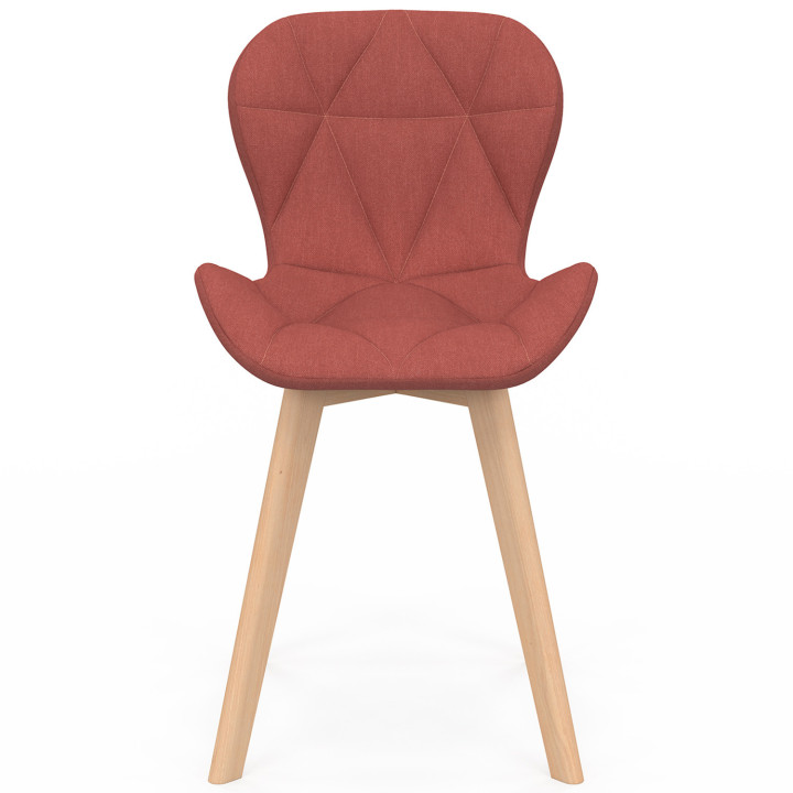 Sedie trapuntate in tessuto misto grigio scuro, terracotta e beige x2 - ROBINE | ID Market