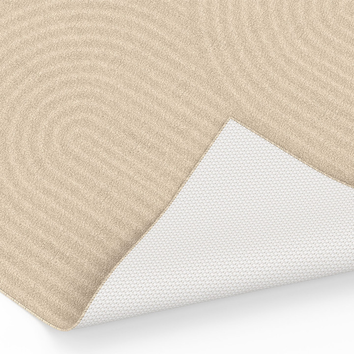 Tappeto rettangolare per interni con motivo circolare beige 160 x 220 cm - JADA | ID Market
