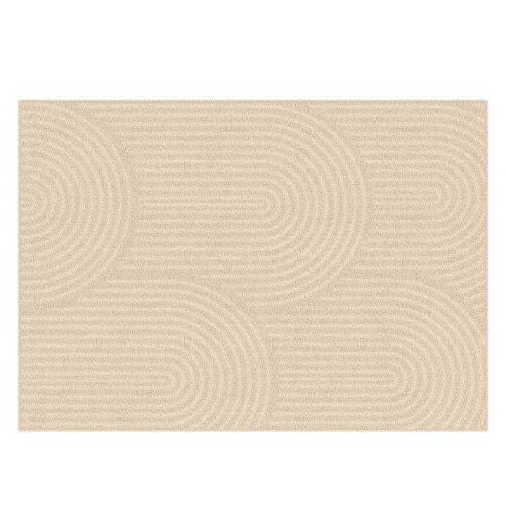 Tappeto rettangolare per interni con motivo circolare beige 120 x 170 cm - JADA | ID Market