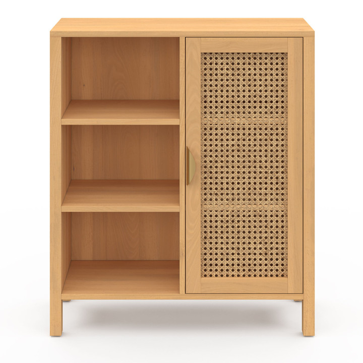 Credenza in canna con 3 ripiani e armadio 70 cm - EDHEN | ID Market