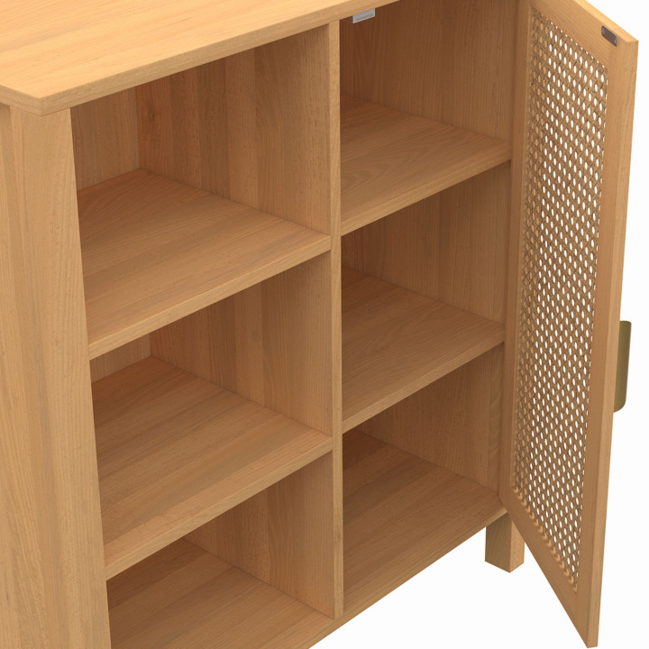 Credenza in canna con 3 ripiani e armadio 70 cm - EDHEN | ID Market