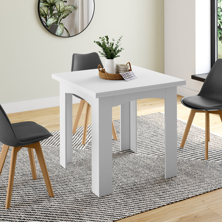 Tavolo da pranzo allungabile bianco economico per 4-8 persone | ID Market