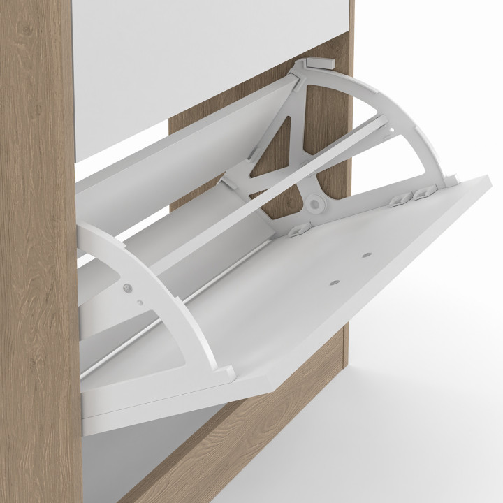 A buon mercato la scarpiera a 2 ante in finto faggio e bianco | ID Market