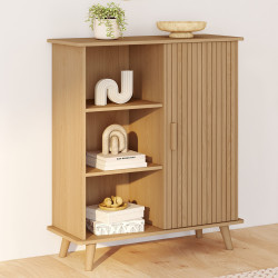 Credenza in legno effetto doghe e listelli 70cm 3 ripiani e credenza - JULIETTE | IDMarket