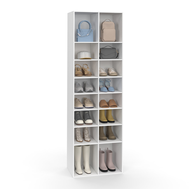 Scarpiera a 16 scomparti, bianca IDMarket