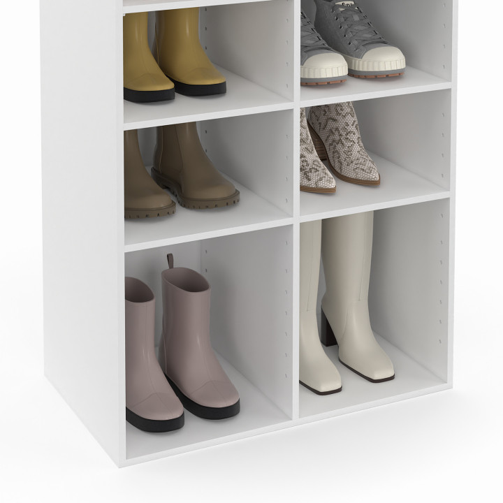 Scarpiera a 16 scomparti, bianca IDMarket