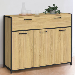 Credenza di design industriale 100 cm 3 ante e 1 cassetto - DETROIT | DETROIT IDMarket