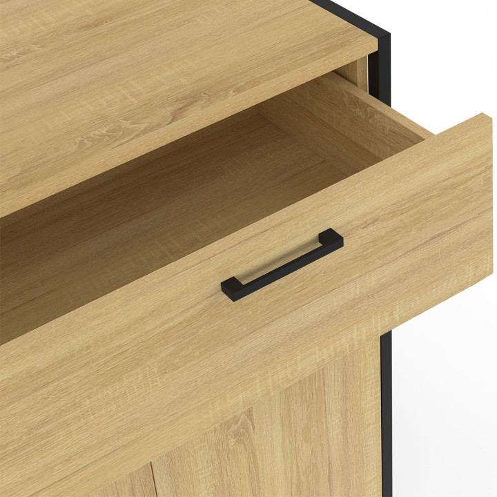 Credenza di design industriale 100 cm 3 ante e 1 cassetto - DETROIT | DETROIT IDMarket