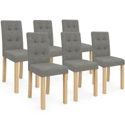 Sedie imbottite scandinave grigie - set di 6 - POLGA | ID Market