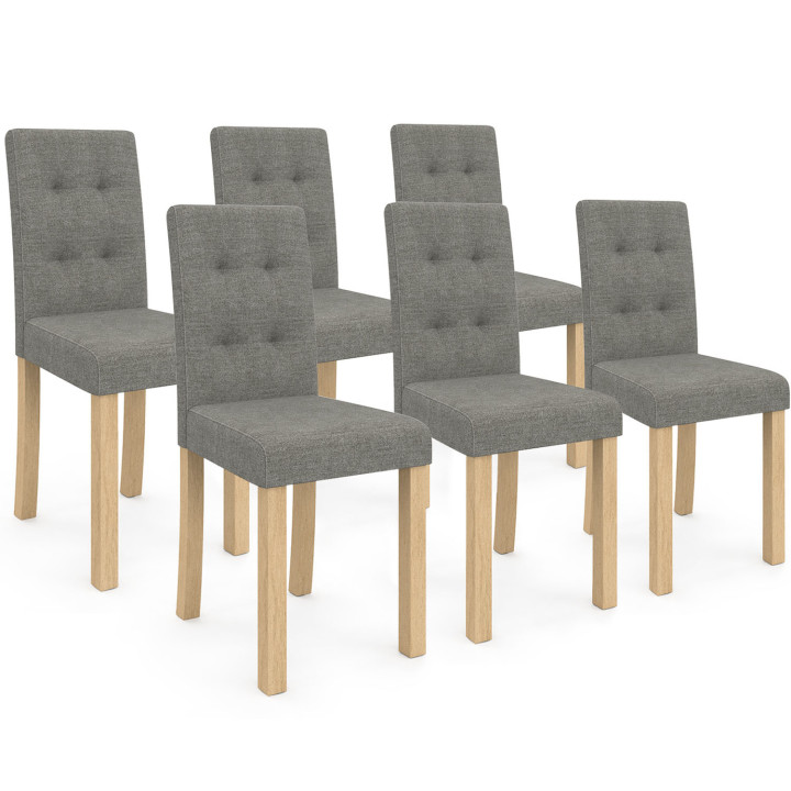 Sedie imbottite scandinave grigie - set di 6 - POLGA | ID Market