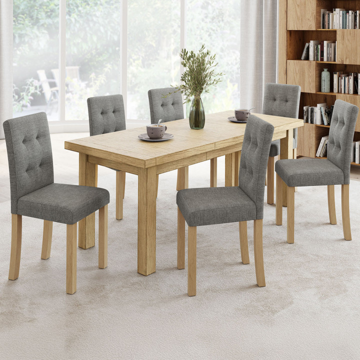 Sedie imbottite scandinave grigie - set di 6 - POLGA | ID Market