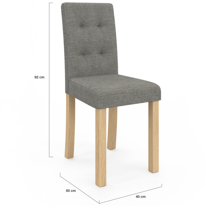 Sedie imbottite scandinave grigie - set di 6 - POLGA | ID Market