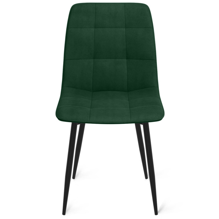 Sedie in velluto di colore misto: verde, giallo e grigio con gambe in metallo - MILA | ID Market