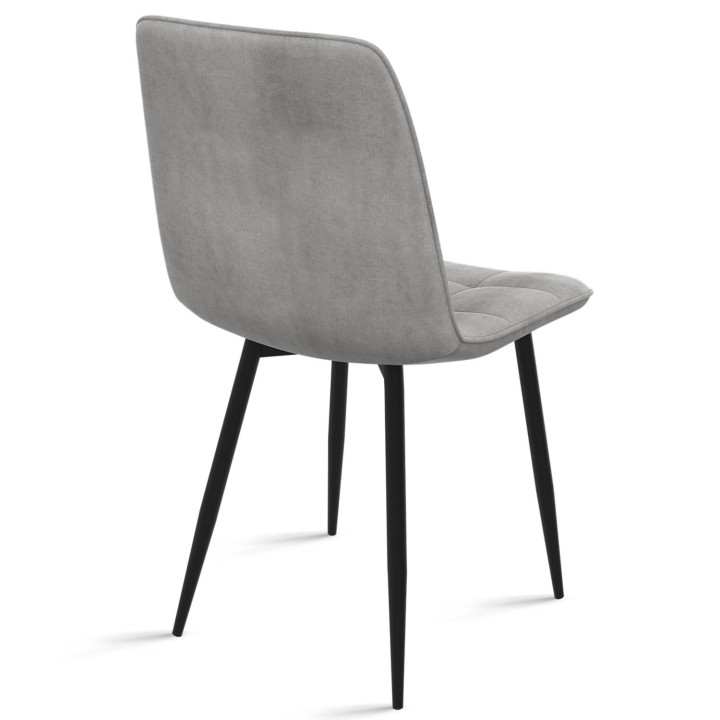 Sedie in velluto di colore misto: verde, giallo e grigio con gambe in metallo - MILA | ID Market