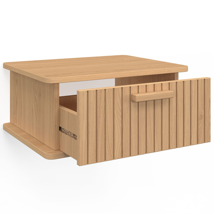 Comodini a muro a 1 cassetto con doghe in legno - JULIETTE | IDMarket