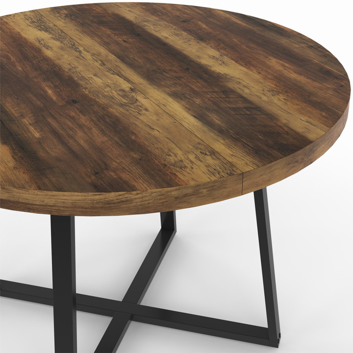 Tavolo da pranzo rotondo in legno scuro per 4 persone - SELMA | IDMarket