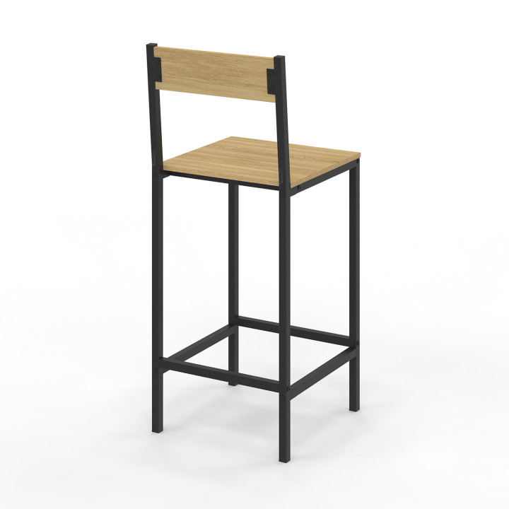 Sgabelli da bar con schienale dal design industriale - DETROIT | IDMarket