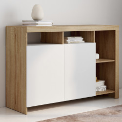 Credenza in legno con ante bianche 110cm - MALO | IDMarket