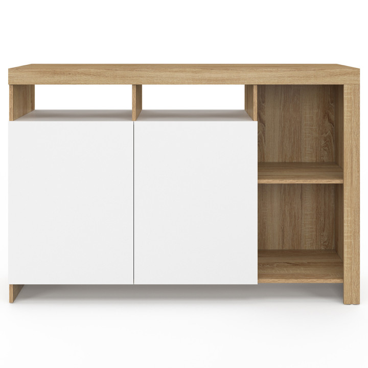 Credenza in legno con ante bianche 110cm - MALO | IDMarket