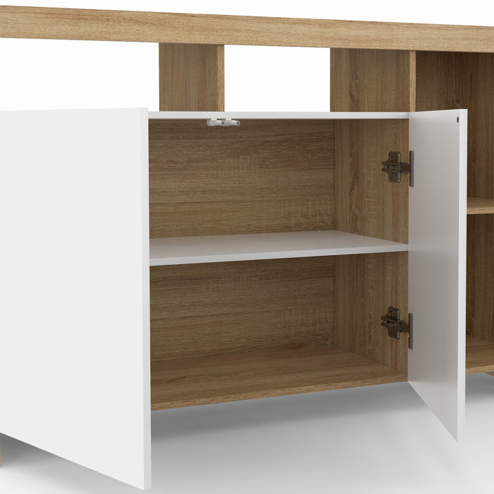 Credenza in legno con ante bianche 110cm - MALO | IDMarket
