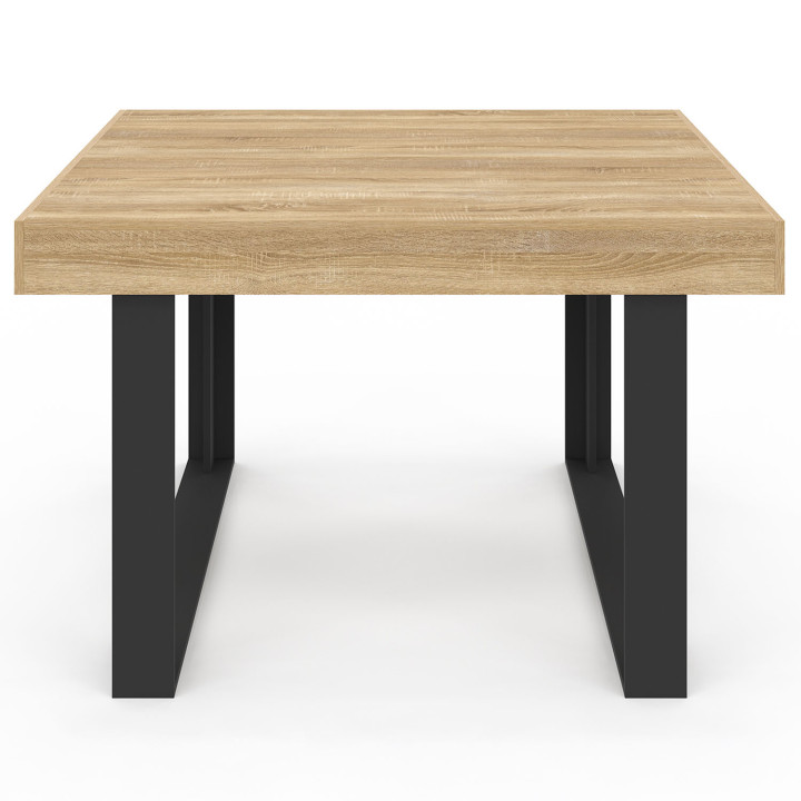 Tavolo da pranzo quadrato 6 persone in legno e nero - PHOENIX | IDMarket