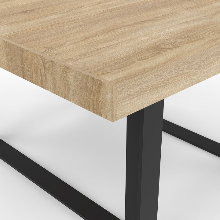 Tavolo da pranzo quadrato 6 persone in legno e nero - PHOENIX | IDMarket