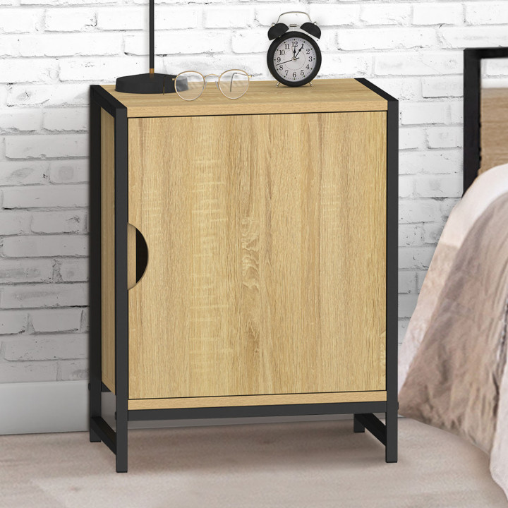 Set di 2 comodini a 1 anta design industriale - DETROIT | IDMarket