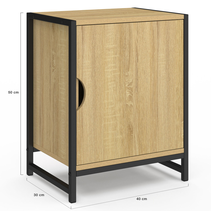 Set di 2 comodini a 1 anta design industriale - DETROIT | IDMarket