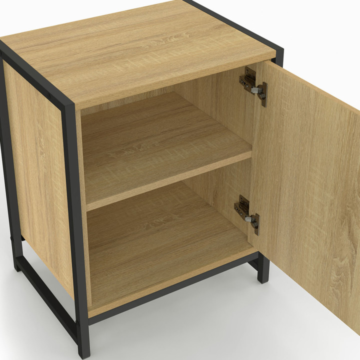 Set di 2 comodini a 1 anta design industriale - DETROIT | IDMarket