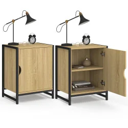 Set di 2 comodini a 1 anta design industriale - DETROIT | IDMarket