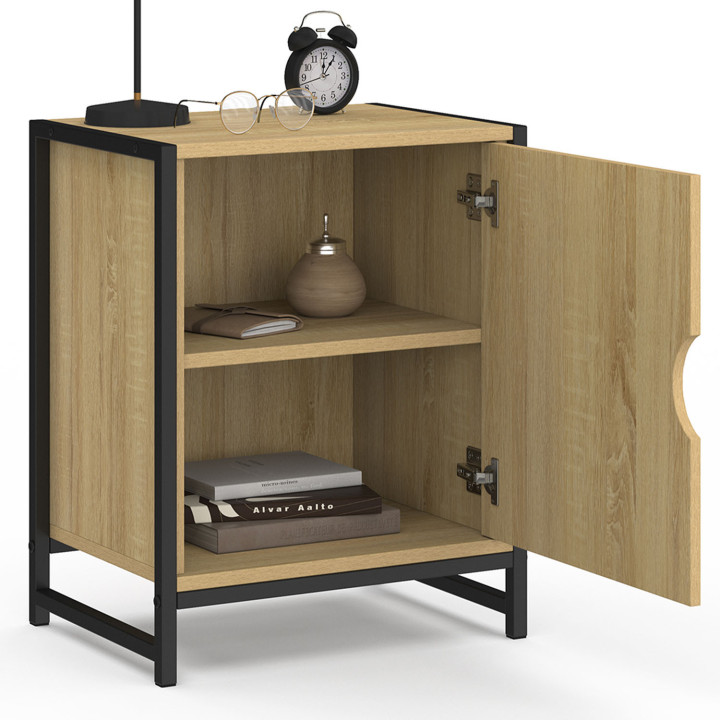 Set di 2 comodini a 1 anta design industriale - DETROIT | IDMarket