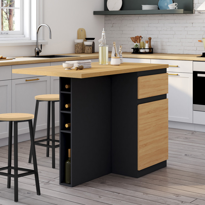 Portabottiglie in legno e nero per 4 persone - TINO | Zen Cart! IDMarket