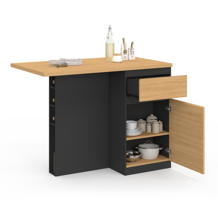 Portabottiglie in legno e nero per 4 persone - TINO | Zen Cart! IDMarket