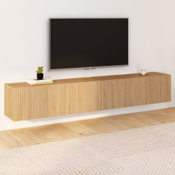 Porta TV a parete a doghe da 180 cm in rovere - JULIETTE | IDMarket