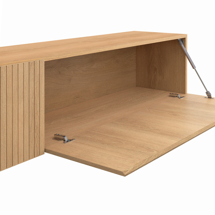 Porta TV a parete a doghe da 180 cm in rovere - JULIETTE | IDMarket