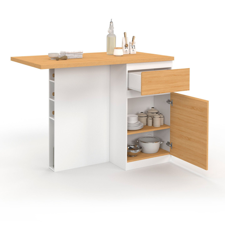 Portabottiglie in legno e bianco per 4 persone - TINO | Zen Cart! IDMarket