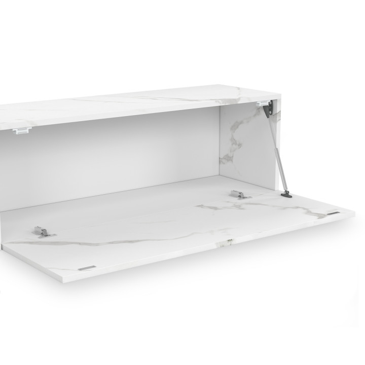 Mobile TV sospeso a 2 ante in legno effetto marmo, 180 cm - ELIO | REGNO UNITO IDMarket