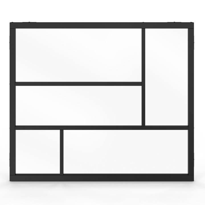 Tetto geometrico in vetro L. 93 x H. 108 cm in metallo nero e vetro temperato IDMarket