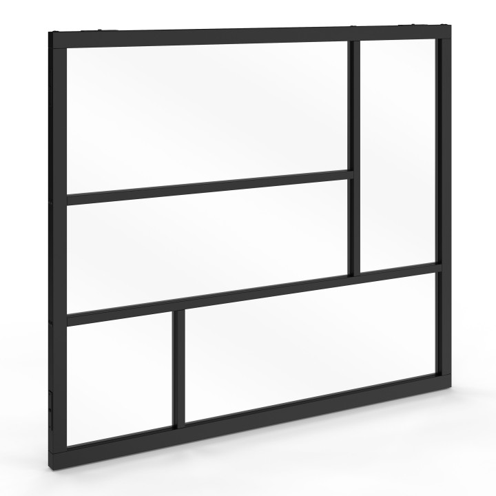 Tetto geometrico in vetro L. 93 x H. 108 cm in metallo nero e vetro temperato IDMarket