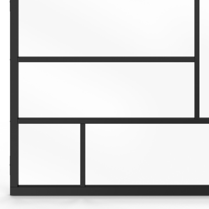 Tetto geometrico in vetro L. 93 x H. 108 cm in metallo nero e vetro temperato IDMarket