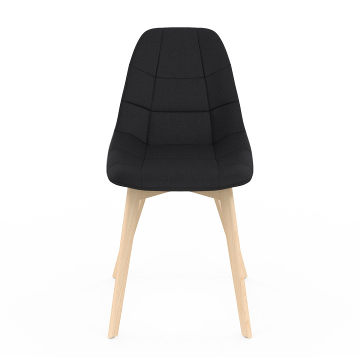 Set di 6 sedie da pranzo scandinave in tessuto nero - GABY | IDMarket