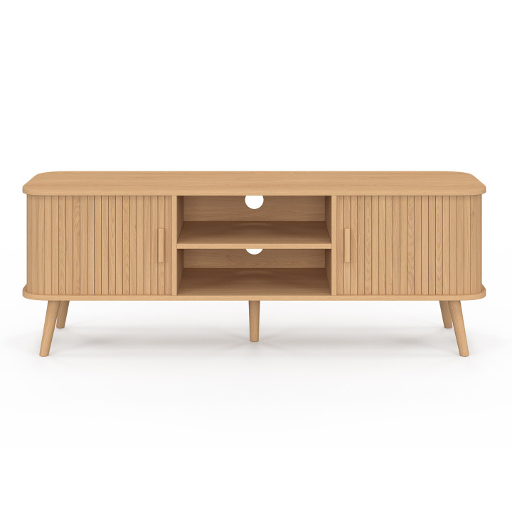 Porta TV 140 cm a 2 ante scorrevoli in rovere - ROMIE | REGNO UNITOIDMarket