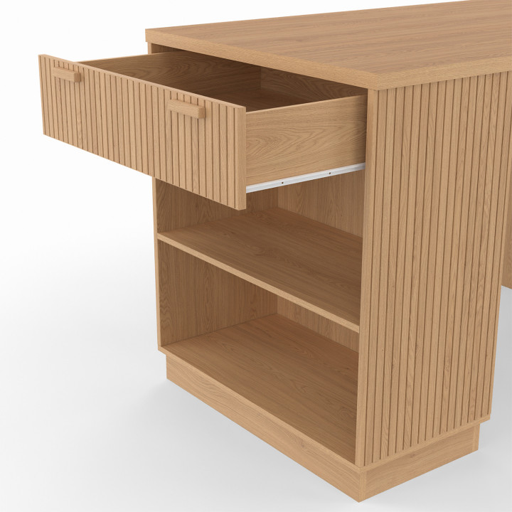 Isola centrale a 4 posti con doghe in rovere 130 cm - JULIETTE | IDMarket