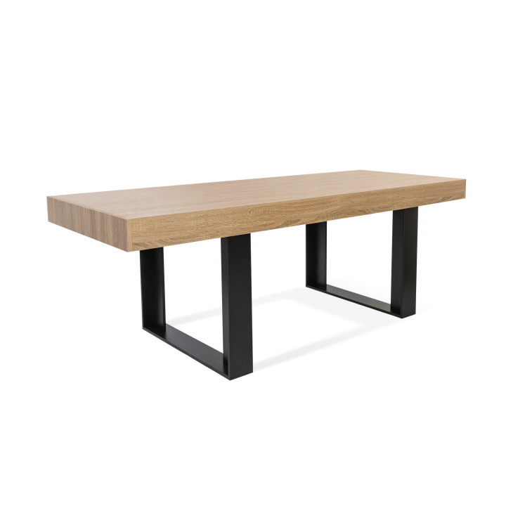 Tavolo da pranzo industriale in legno e nero 224cm - PHOENIX | ID Market